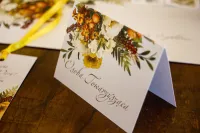 Botaniczne winietki ślubne na satynie | Eteryczne nr 1