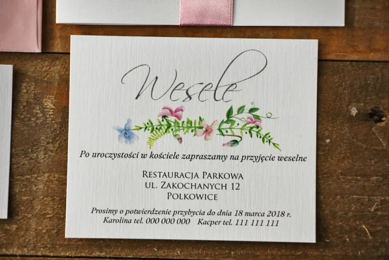 Bilecik do zaproszenia 120 x 98 mm prezenty ślubne wesele - Akwarele nr 4 - Pastelowe fiołki Bilecik do zaproszenia 120 x 98 mm prezenty ślubne wesele - Akwarele nr 4 - Pastelowe fiołki