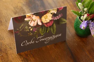 Hochzeitsvignetten mit Blumenstrauß im Vintage-Stil