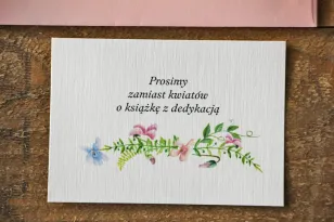 Bilecik do zaproszenia 105 x 74 mm prezenty ślubne wesele - Akwarele nr 4 - Pastelowe fiołki