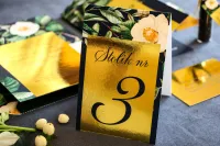 Złocone Numerki na Stół Weselny Glamour | Laura nr 2