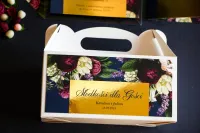 Eleganckie Pudełko na Ciasto Weselne Złocone | Laura nr 1