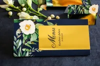 Menu Weselne Glamour Złocone Granat i Biel | Laura Nr 2