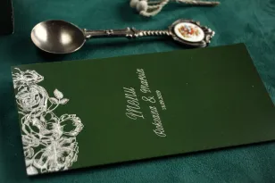 Zielono - Srebrne Menu weselne ze srebrzeniem w stylu Glamour