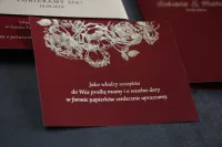 Bileciki do Zaproszeń Ślubnych Bordo Srebrzone | Mikado nr 2