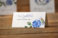 Winietki Ślubne z Chabrami | Akwarelowe na Papierze Lnianym