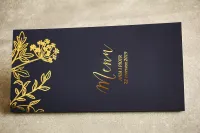 Granatowe Menu Weselne Złocone Glamour | Szafir Nr 2