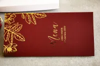 Złocone Menu Weselne Glamour Bordo i Złoto | Szafir Nr 3