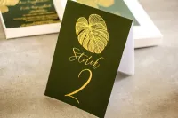 Złocone Numery na Stół Weselny Glamour | Szafir nr 1