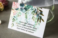 Złocony Bilecik do Zaproszeń Ślubnych z Piwoniami | Rubin nr 2
