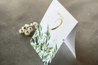 Złocone Numery na Stół Glamour z Konwalią | Rubin nr 4