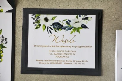 Bileciki do Zaproszeń Ślubnych Granat Anemony | Amelia Wedding