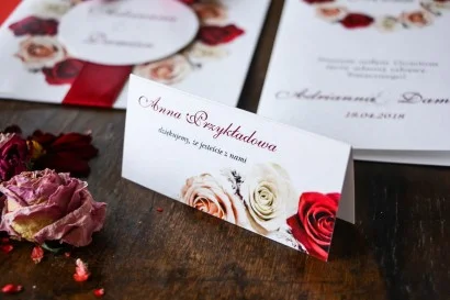 Winietki Ślubne | Róże w bordowych i kremowych odcieniach