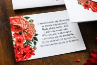 Bileciki do Zaproszeń Ślubnych Bordowe Kwiaty | Wkładki