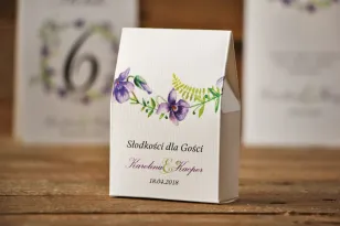 Bonbonschachtel, dank Hochzeitsgästen - Aquarelle Nr. 7 - Zarte violette Veilchen
