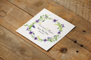 Save The Date Einladungskarte - Aquarelle Nr. 7 - Purple Violets