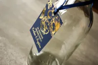 Złocone Zawieszki na Wódkę Weselną | Granatowe z Różą