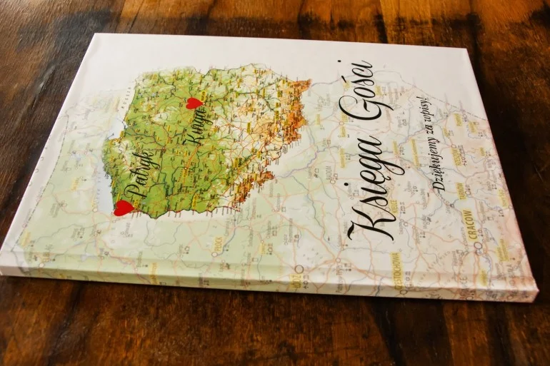 Personalizowana Księga Gości Ślubnych | Mapa Uczuć Nr 1 | Kolekcja Podróżnicza