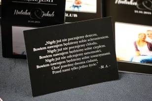 Czarny bilecik do zaproszeń ślubnych z kolekcji Ze Zdjęciem
