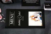 Menu Ślubne ze Zdjęciem - Czarne, Eleganckie | Zamów Online