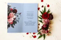 Niebieskie Menu Weselne Srebrzone Glamour | Pastelowe nr 1