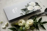 Eleganckie Menu Weselne Glamour | Srebrzone | Pastelowe nr 2