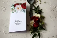 Menu Weselne Glamour Srebrzone z Piwoniami | Pastelowe nr 5