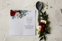 Menu Weselne Glamour Srebrzone z Piwoniami | Pastelowe nr 5