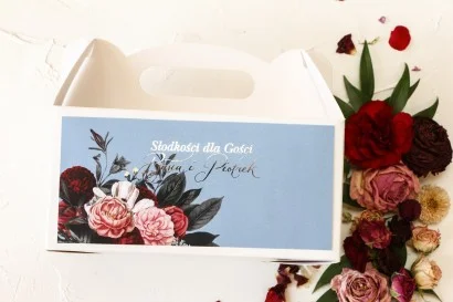 Prostokątne Pudełko na Ciasto weselne w stylu Glamour - Pastelowe nr 1