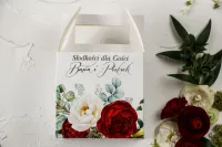 Pudełka na Ciasto Weselne Peonie Srebrzone | Pastelowa Nr 5