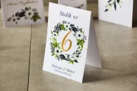 Eleganckie Numerki na Stół Weselny Złocone | Cykade nr 3