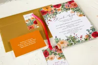 Zaproszenia Ślubne Pomarańczowe Róże | Eleganckie | Wenis nr 2