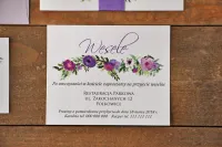 Bileciki do Zaproszeń Ślubnych Fioletowe Kwiaty | Akwarele 11