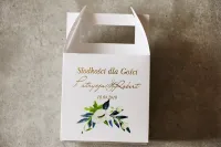 Pudełko na Ciasto Weselne Złocone Anemony | Personalizacja