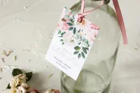 Różowe Zawieszki na Wódkę Weselną z Piwoniami | Wenis nr 6