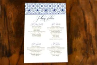 Plan Stołów Weselnych Rustykalny Niebieski Wzór | Indygo nr 1