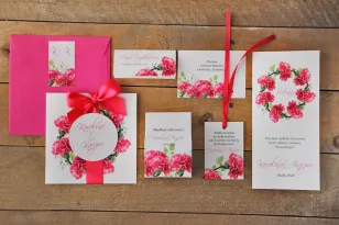 Probierset von Hochzeitseinladungen im bunten Umschlag mit Accessoires und Geschenken für Hochzeitsgäste - Aquarelle Nr. 18