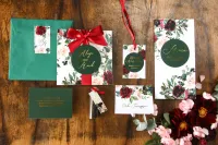 Bordowe Zaproszenia Ślubne Glamour ze Złoceniem | Soreli nr 2