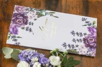 Złocone Menu Weselne Lawenda Glamour | Soreli Nr 4