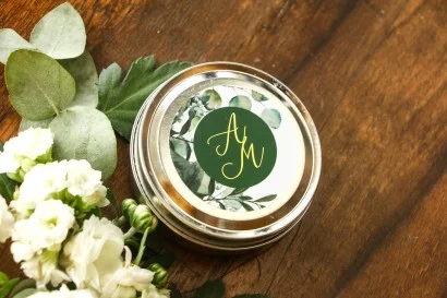 Świeczki Zapachowe z Eukaliptusem w Stylu Greenery w Puszce | Prezenty dla gości weselnych