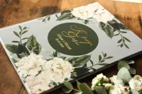 Elegancka Księga Gości z Peoniami i Złoceniem | Soreli