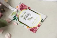 Złocone Zawieszki na Wódkę Weselną z Piwoniami | Lotus nr 2