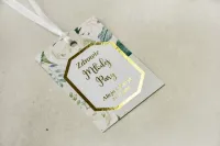 Złocone Zawieszki na Alkohol Weselny - Kwiaty | Lotus nr 4