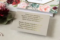 Złocony Bilecik do Zaproszeń Glamour | Lotus nr 5 | Amelia Wedding