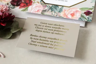 Vergoldetes Glamour Hochzeitseinladungsticket in grauen Farben für Lotus No. 5 Hochzeitseinladungen