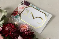 Złocone Numery na Stół Weselny Glamour | Lotus nr 5