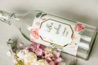 Złocone Etykiety na Wódkę Weselną Lotus | Amelia-Wedding