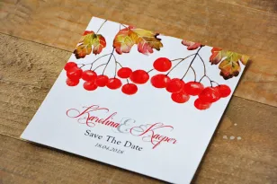 Save The Date Einladungskarte - Aquarelle Nr. 12 - Herbst-Eberesche