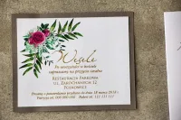 Bileciki do Zaproszeń Ślubnych Róże Fuksja | Cykade nr 4