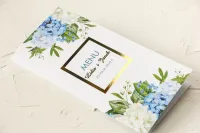 Złocone Menu Weselne Hortensja | Eleganckie Menu na Stół